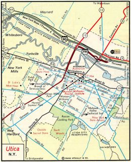 1965 map of Utica, New York