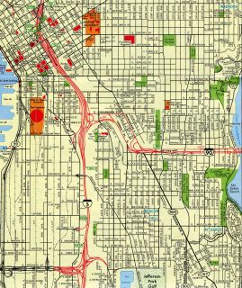 Seattle on the 1987 Washington Official Highway Map