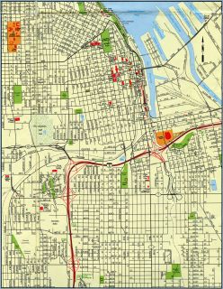 Tacoma inset on the 1987 Washington Official Highway Map