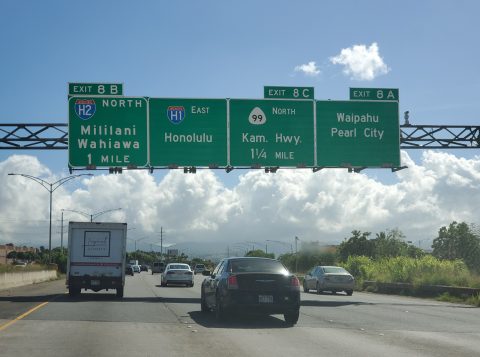 I-H1 east at I-H2 - Waipahu, HI