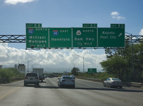 I-H1 east at I-H2 - Waipahu, HI