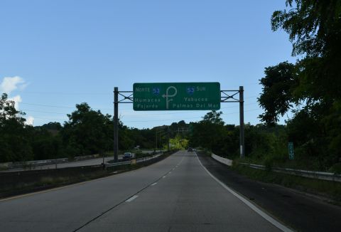PR 30 east ahead of PR 53 and PRI-3 north at Humacao