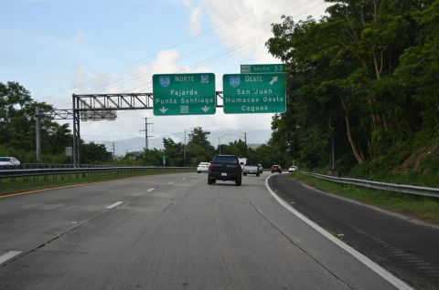 PR 53 north becomes part of PRI-3 at the exchange with PR 30 at Humacao