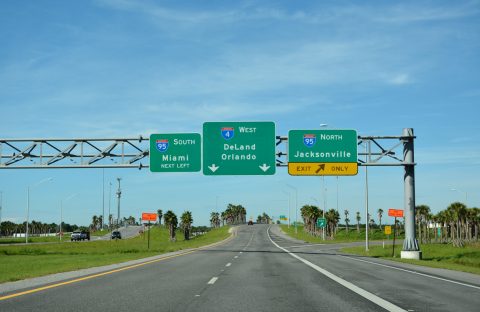 I-4/SR 400 west at I-95 north to St. Augustine, Jacksonville and Florida's First Coast.