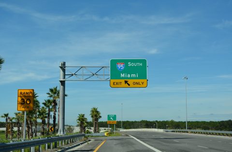 I-4/SR 400 west at I-95 south to Cocoa, Melbourne and Vero Beach, Florida.