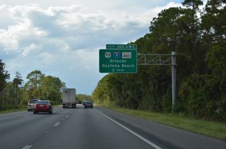 I-95 north two miles ahead of I-4/SR 400 in Daytona Beach, Florida.