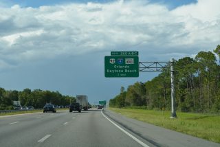 I-95 one mile from the c/d roadway to I-4 west and SR 400 east at Daytona Beach, FL.