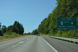 I-5 north at SR 543 to B.C. Highway 15 in Blaine, Washington