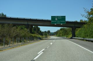 One mile ahead of SR 548 on I-5 north in Blaine, Washington