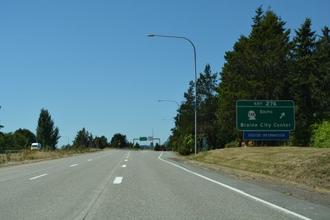 I-5 north at SR 548 in Blaine, Washington