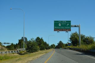 I-5 south meets SR 548 and D Street just beyond the U.S. customs station