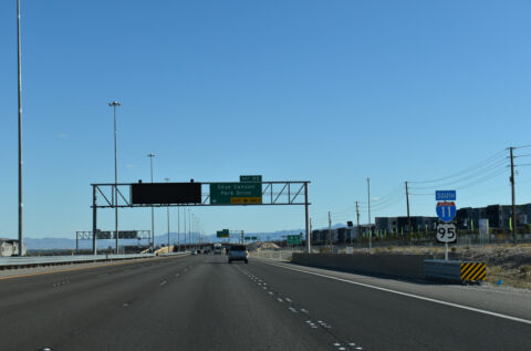Interstate 11 south between Kyle Canyon Road and Skye Canyon Park Drive in Las Vegas, NV