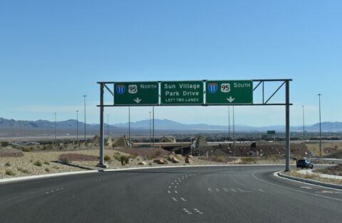 SR 157 (Kyle Canyon Road) east at I-11/U.S. 95 in Las Vegas, NV