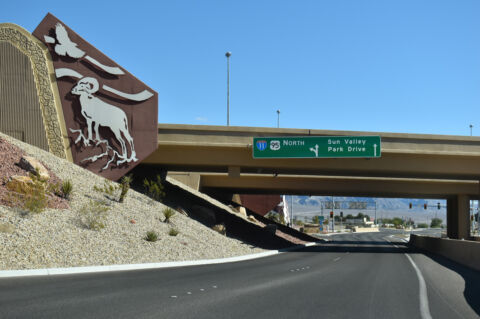 SR 157 (Kyle Canyon Road) east at I-11/U.S. 95 north