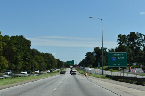 I-75 three quarters of a mile ahead of I-16 east in Macon, GA