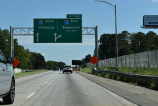 I-75 a half mile ahead of I-16/SR 540 east at Macon, GA
