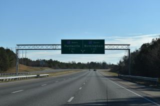 I-22 east one mile ahead of I-65 at Birmingham, Alabama