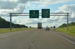 I-22/US 78 west at I-269/MS 304 - Byhalia