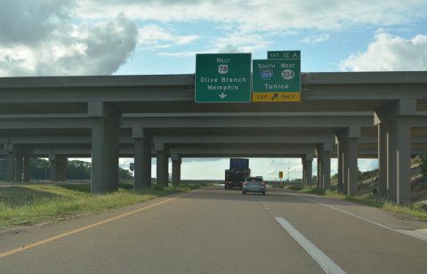 I-22/US 78 west at I-269/MS 304 - Byhalia