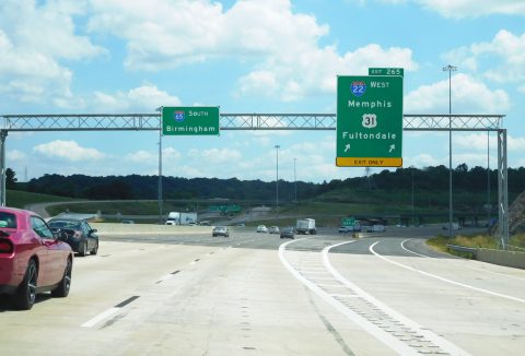 I-65 south at US 31/I-22 - Fultondale, AL