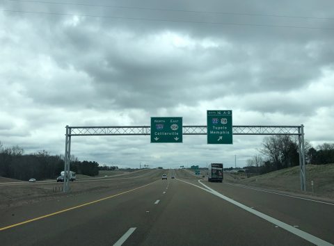 I-269/MS 304 north at I-22/US 78 - Byhalia, MS