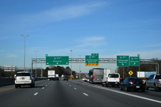 Ramps from I-75 north and the Tennessee Welcome Center depart for I-24 west