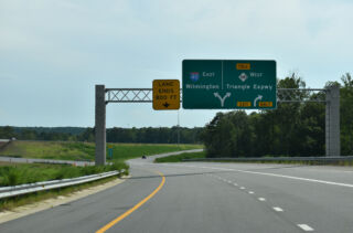 The ramp separation for I-40 east and the Triangle Expressway (TriEx)