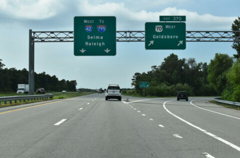 US 70 west at Exit 370 where Interstate 42 begins