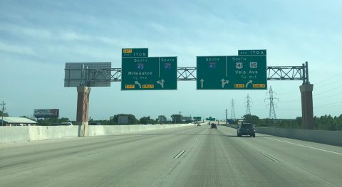 I-41/US 41-141 south at I-43 - Howard, WI