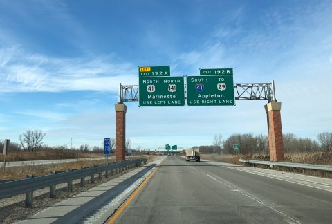 I-43 north at I-41/US 41-141 - Green Bay, WI