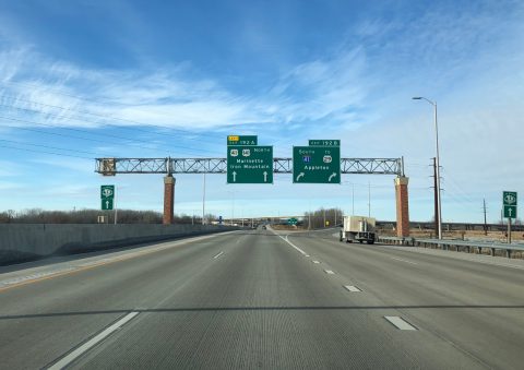 I-43 north at I-41/US 41-141 - Howard, WI
