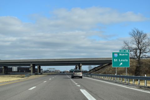 U.S. 60 east at I-55 north to Cape Girardeau and St. Louis, MO