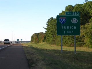 I-55 north at I-69/MS 304 - Hernando