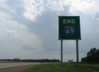 I-69/MS 713 south at Tunica County