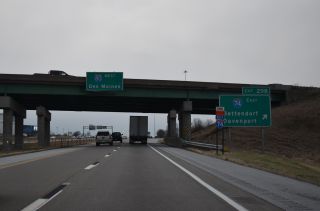 I-80 west at Exit 298 to I-74 east in Davenport, Iowa