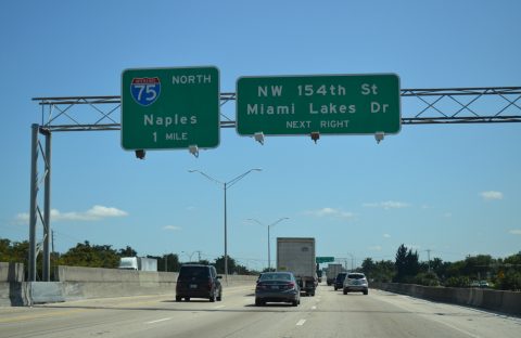 SR 826 south at I-75 - Miami Lakes, FL