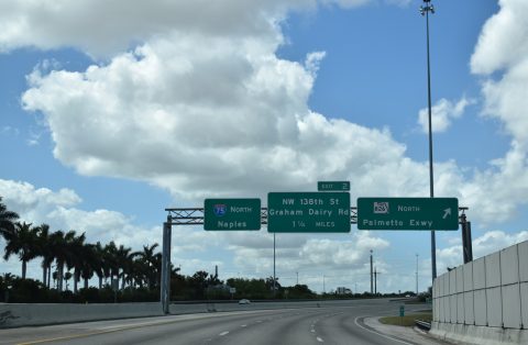 SR 924 west at I-75/SR 826 - Miami Lakes, FL