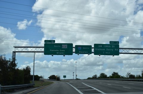 SR 924 west at I-75/SR 826 - Miami Lakes, FL