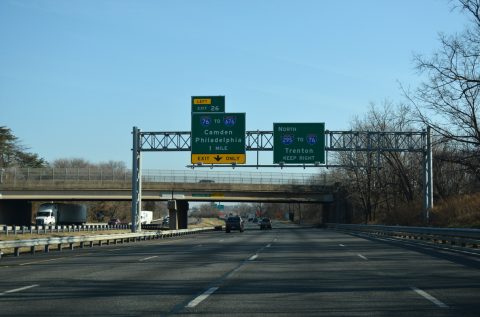 I-295 east one mile from I-76 in Bellmawr, New Jersey.