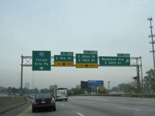 I-77 north at Woodland Avenue in Cleveland, OH
