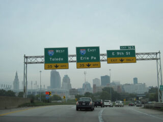I-77 north at the former ramp to I-90 west