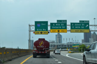 I-77 north at Exit 162 B, just ahead of I-90