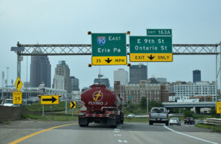 I-77 north at Exit 163 A to Downtown Cleveland
