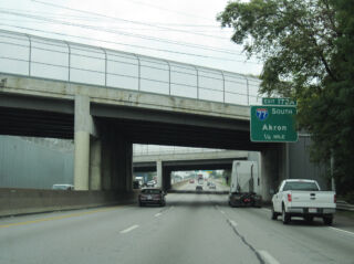 I-90 west a quarter mile ahead of I-77 south