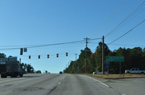 Fish Hatchery Road east intersects U.S. 21/176/321 across from ramps with I-77