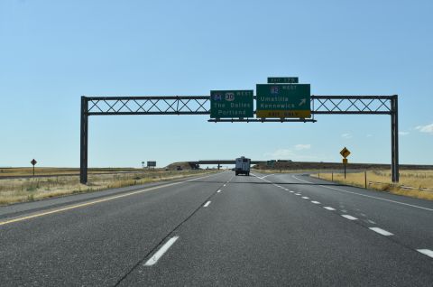 I-84/US 30 west at Exit 179 to westbound Interstate 82