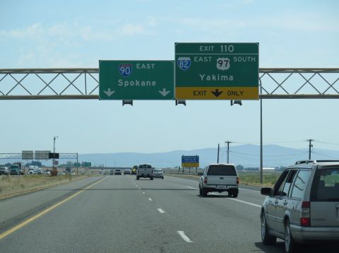 Replaced overhead for I-82 east / U.S. 97 south on I-90 eastbound