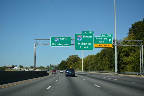 I-65/US 82 north at I-85 - Montgomery, AL