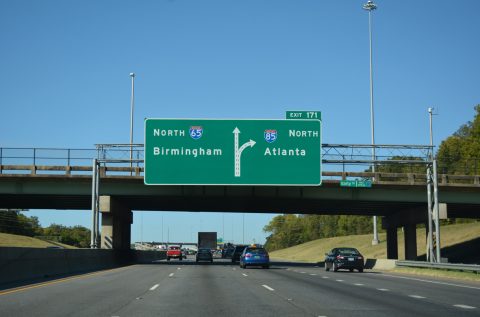 I-65/US 82 north at I-85 - Montgomery, AL