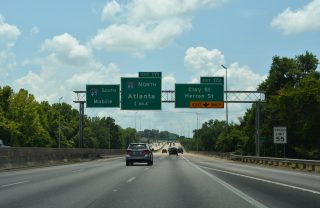 I-65/US 82 south at I-85 - Montgomery, AL